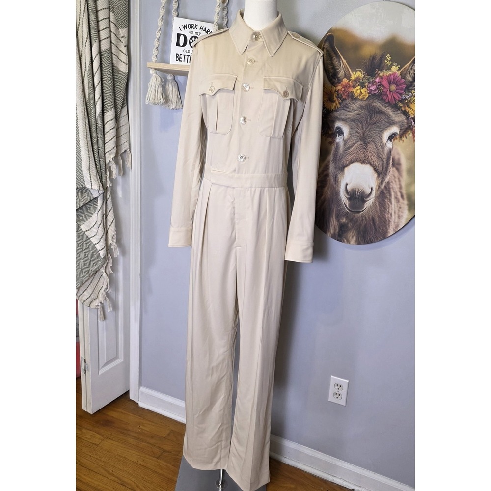 Ralph Lauren Purple Label Olivier Wool Gabardine Jumpsuit Womens 8 $2,690